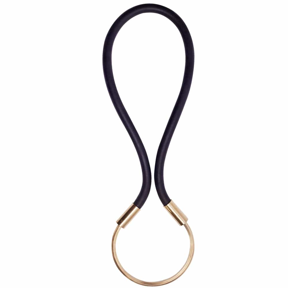 BEVERLY SMART Matinée Black Collier Curve en Caoutchouc et Laiton