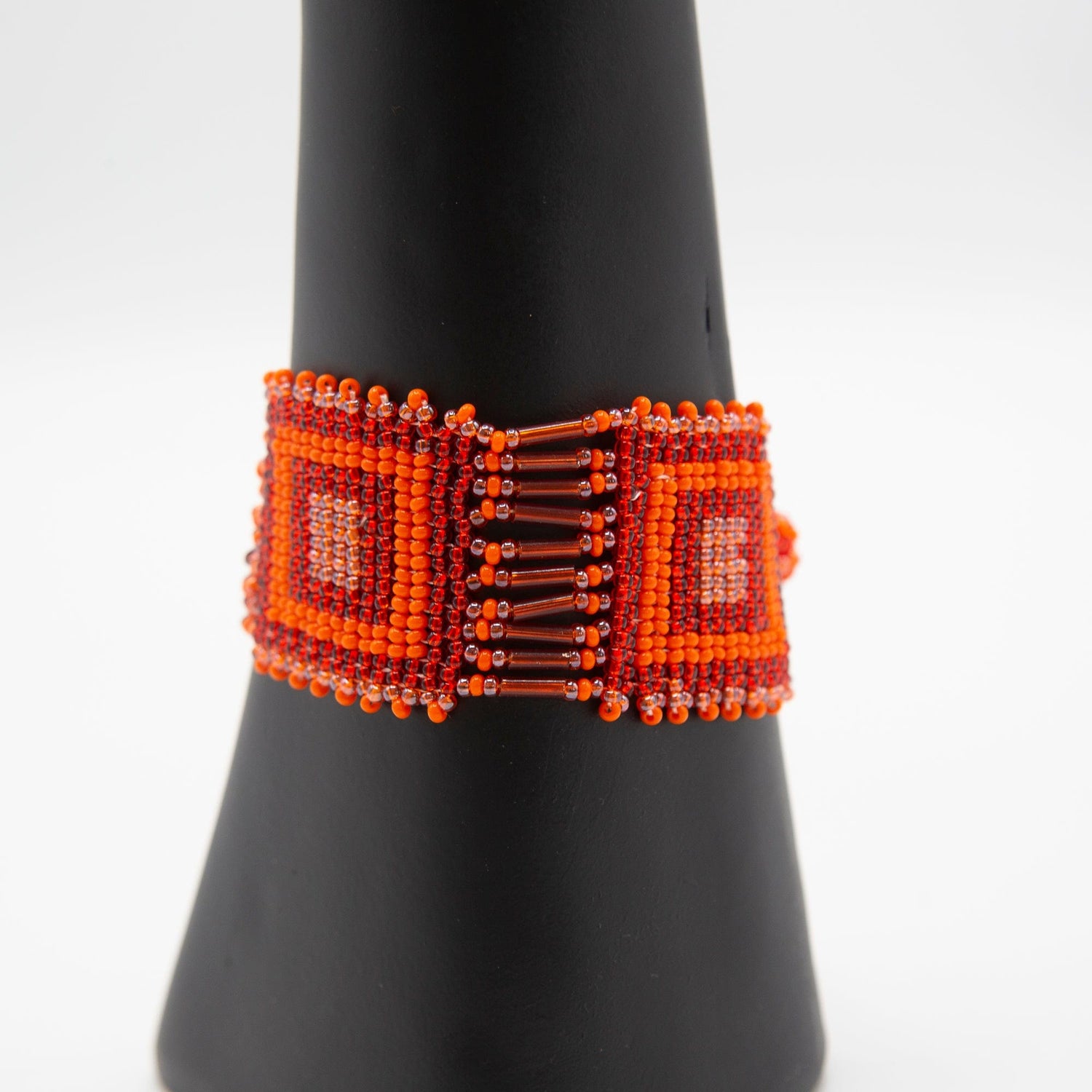 BEVERLY SMART Orange/Rouge Bracelet en carrés de perles