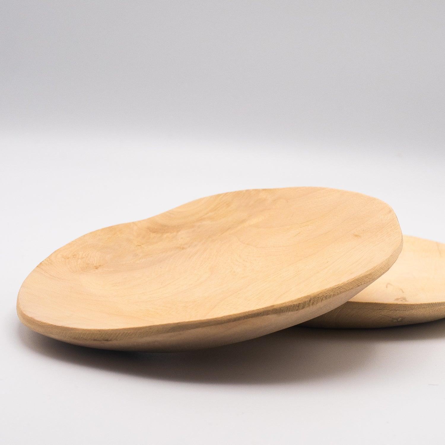 BEVERLY SMART assiettes Ø20cm Assiette en bois durable, sculptée à la main