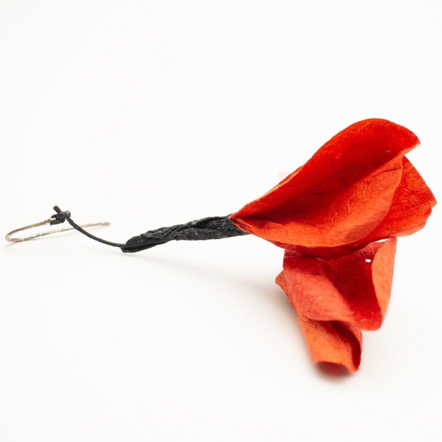 BEVERLY SMART Pendantes Fleur rouge Boucles d'oreille coquelicots en papier
