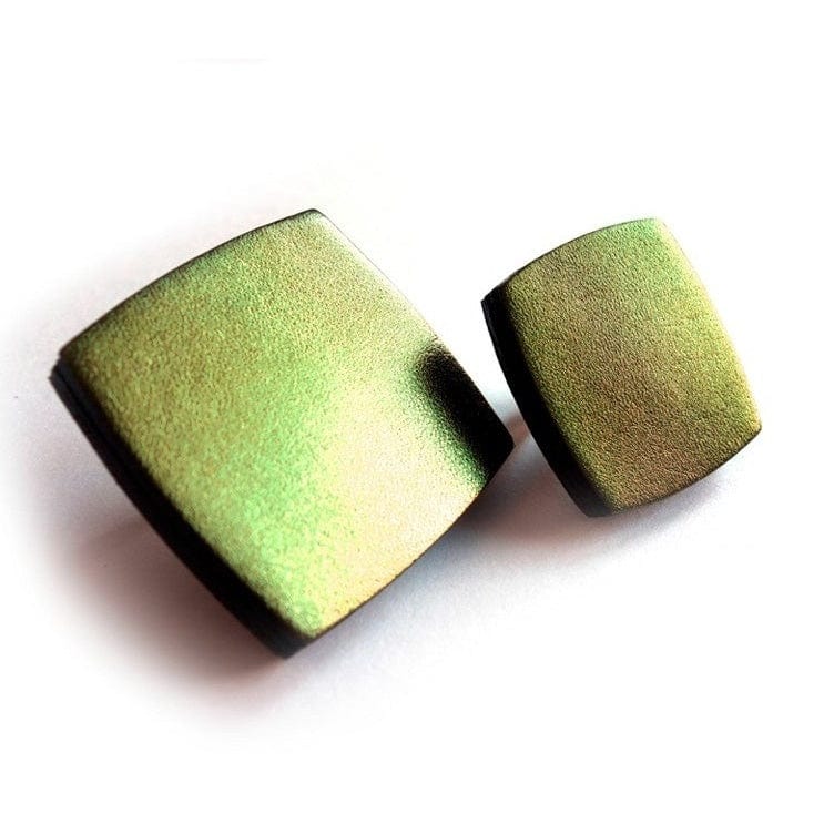 BEVERLY SMART Rings Vert anis métallisé / Carrée arrondie / Petite Bagues contemporaines en cuir
