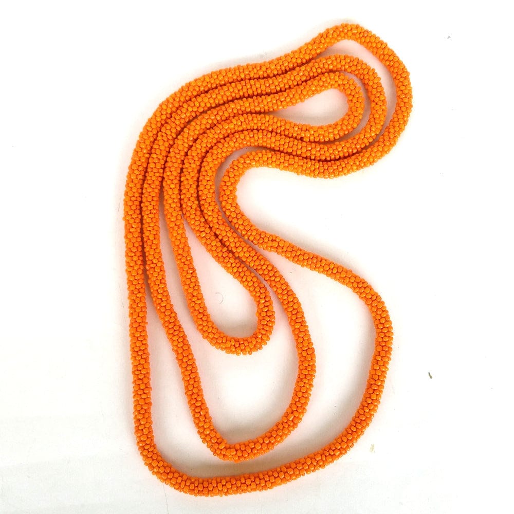 BEVERLY SMART Sautoirs Opéra 70cm / Orange Collier tube tissé en perles de verre, opéra, rope ou xxl