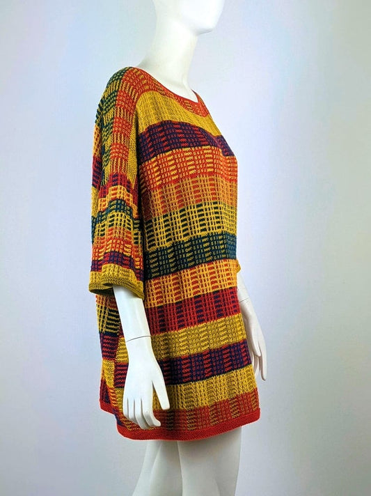 BEVERLY SMART tricots WEAVE, tunique tricoté main, motif tissage, en 4 couleurs